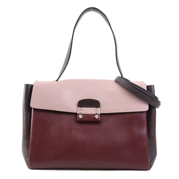 Valentino Garavani handbag shoulder bag leather burgundy pink grey gold women\'s